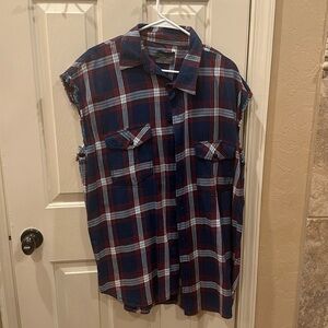 Zara Man cut off flannel